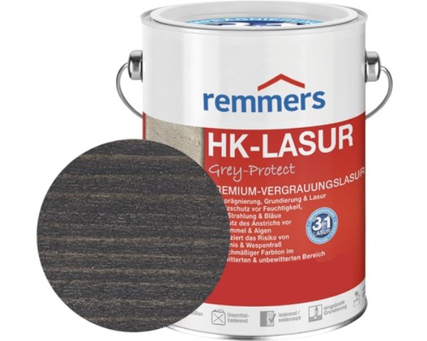 Apsauginė skaidri lazūra lauko medienai AIDOL HK-LASUR Anthrazgrau 750ml