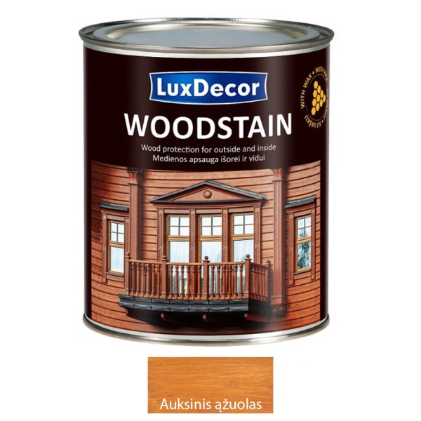 Impregnantas PRIMACOL Woodstain su vašku 2,5 L auksinis ažuolas
