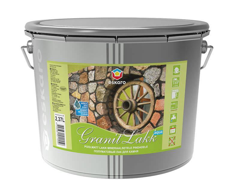 Akmens lakas ESKARO GRANIT LAKK, pusiau matinis, 2,4 l