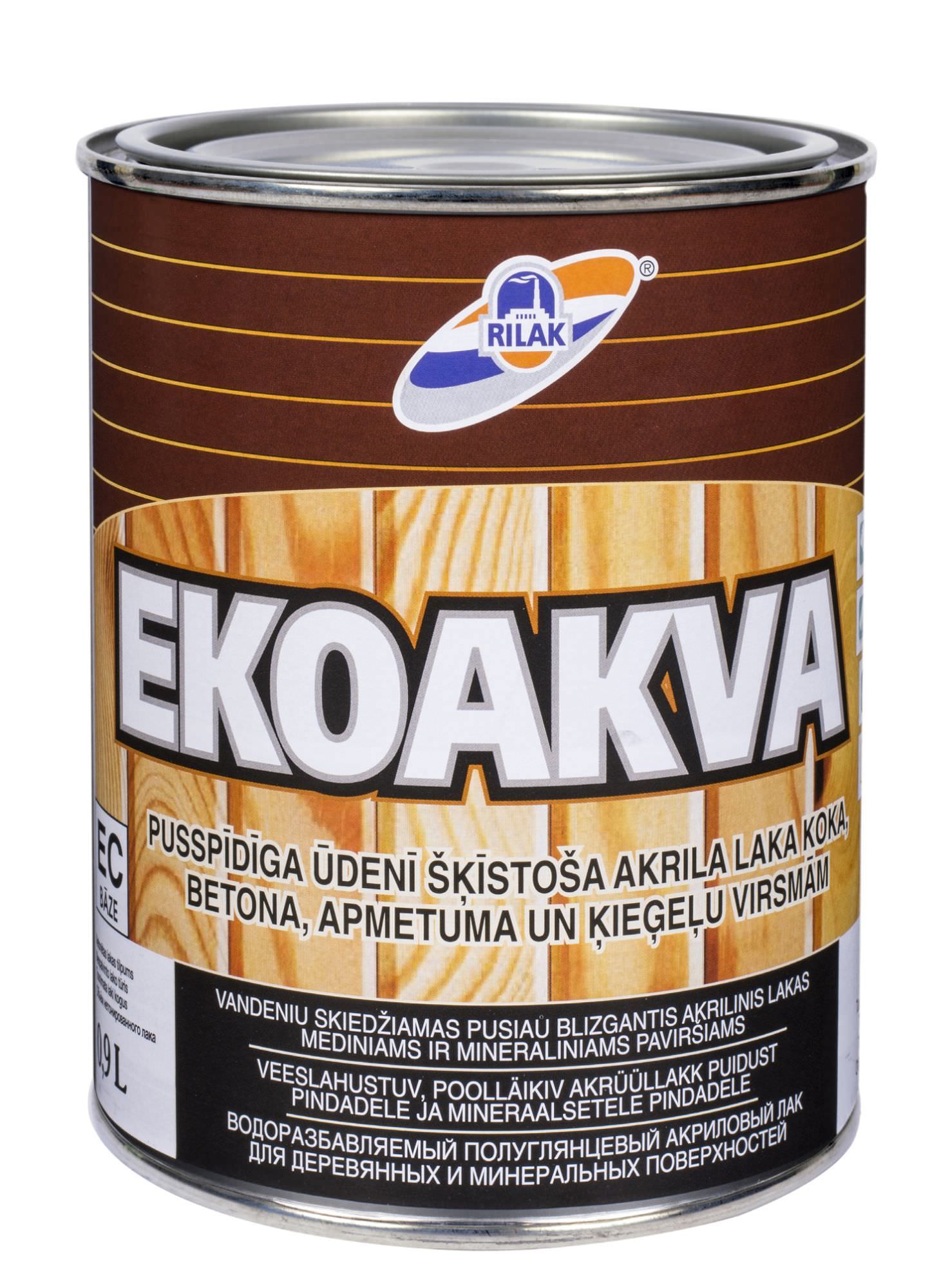 Vandeniu skiedžiamas akrilinis lakas RILAK EKOAKVA, pusiau blizgus, 900 ml