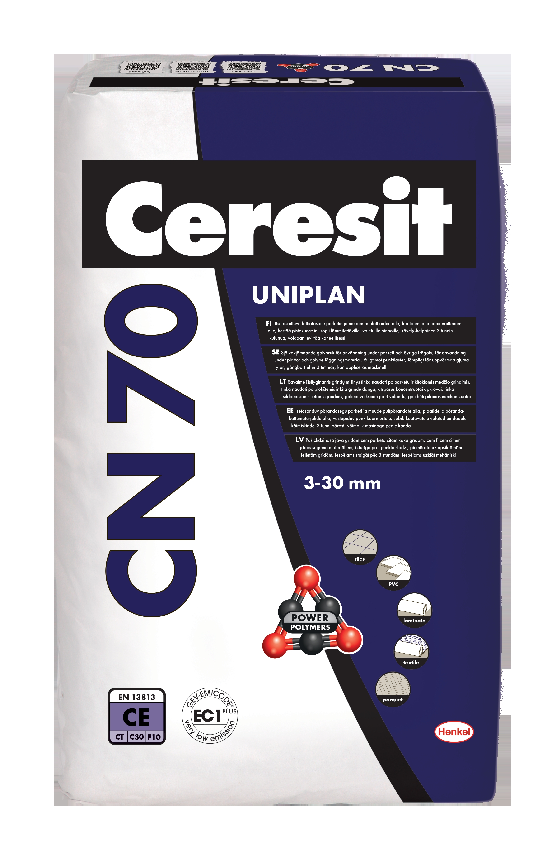 Mišinys Ceresit CN70 grindims lyginti 3-30mm, 25kg