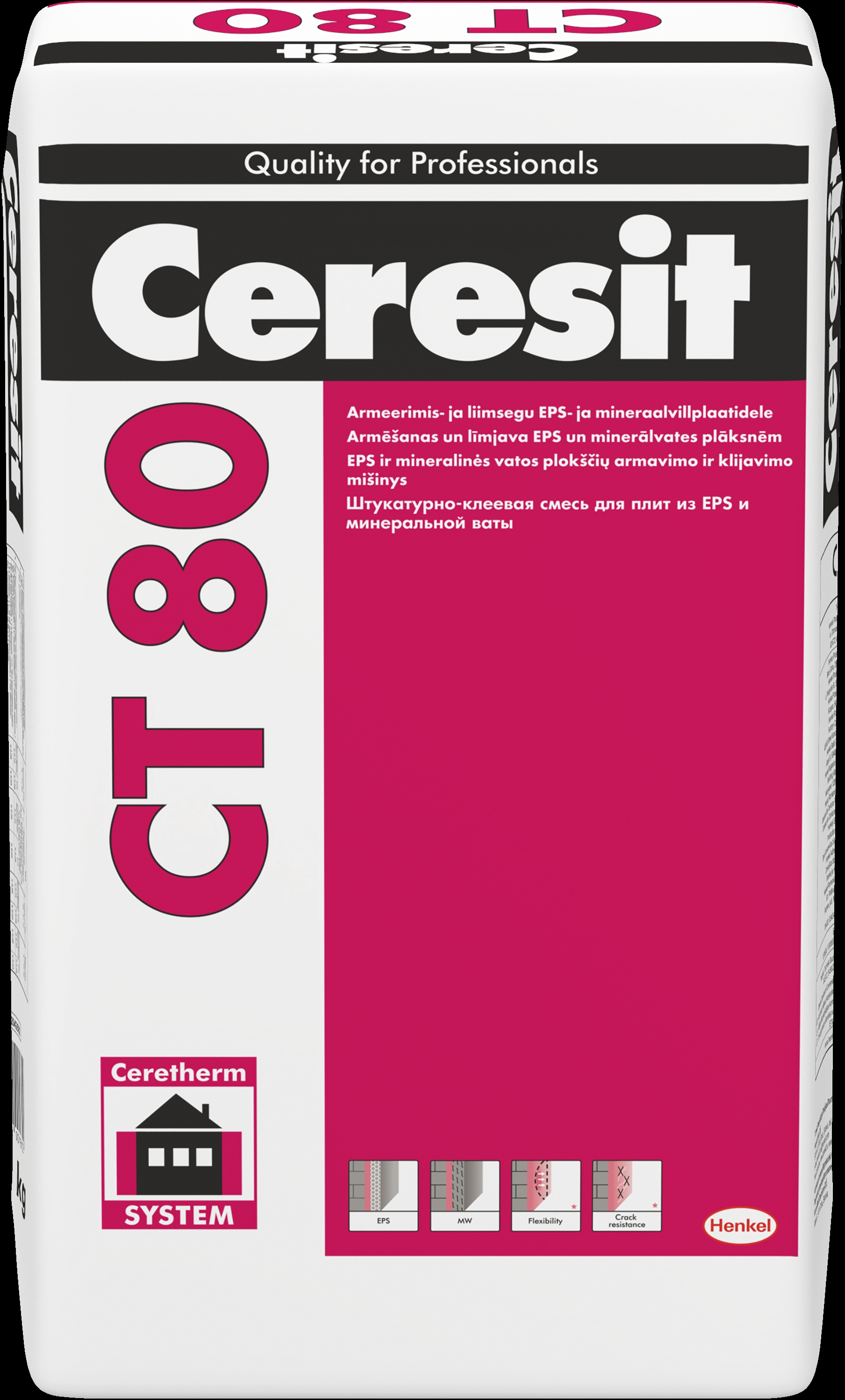 Mišinys Ceresit CT80, min. vatai klijuoti - armuoti, 25kg