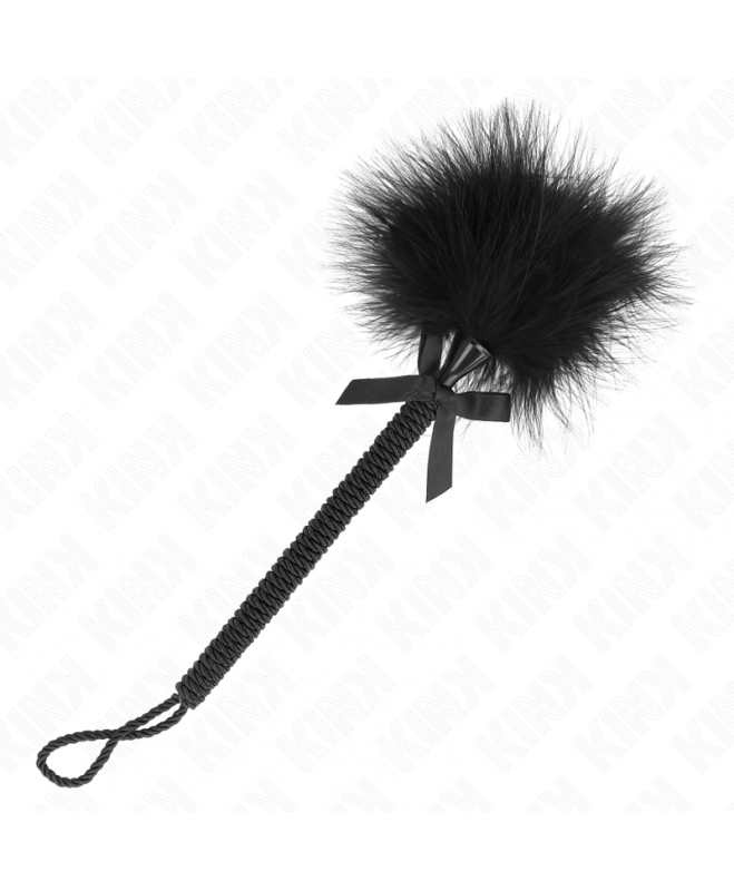 KINK - NYLON ROPE WAND WITH TICKLE FEATHERS AND BLACK BOW 25 CM