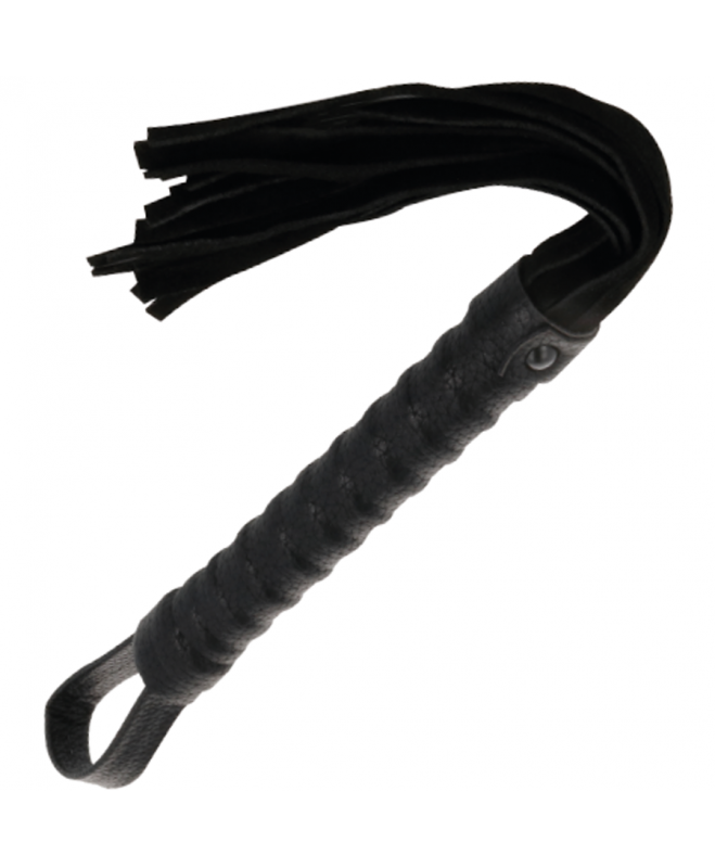 DARKNESS BLACK BONDAGE WHIP WITH LEATHER HANDLE