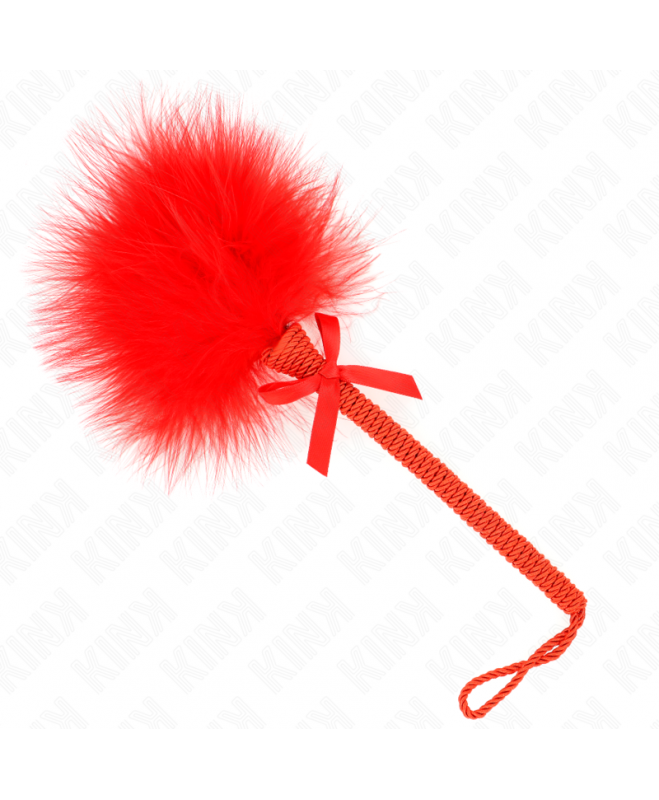 KINK - NYLON ROPE WAND WITH TICKLE FEATHERS AND RED BOW 25 CM