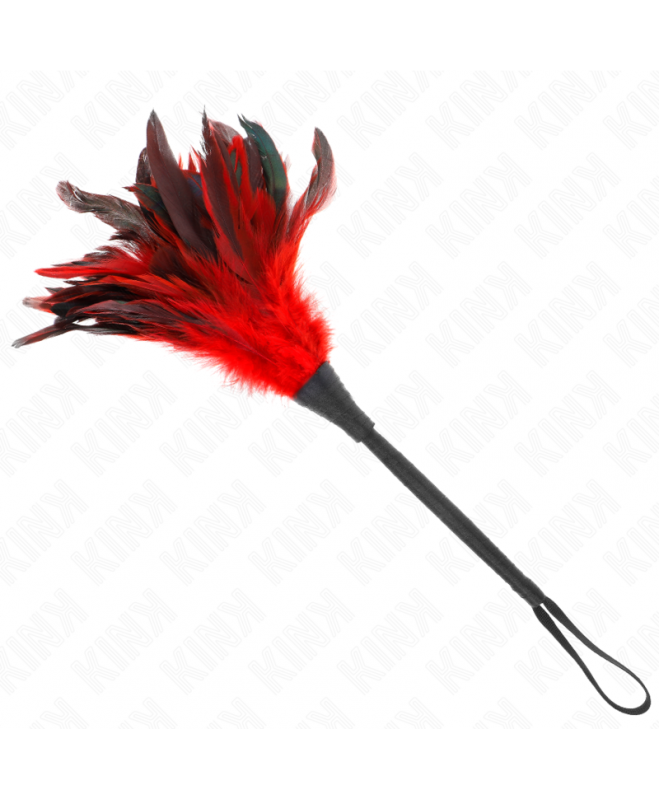 KINK - RED MAIDS HORN SHAPED TICKLE CHICKEN FEATHERS 36 CM