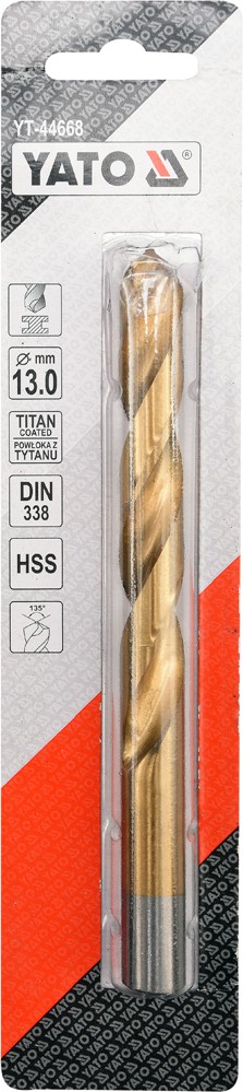 Grąžtas metalui HSS-TIN 2.5 mm, 2vnt. (YT-44633)