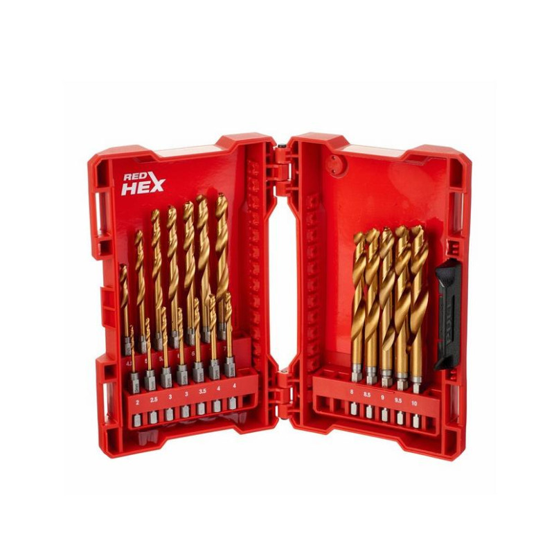 48894760 MILWAUKEE GRĄŽTAI METALUI HSS-G ALAVAS KPL.19 VNT.   HEX