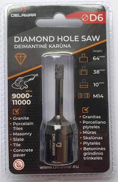 Karūna deimantinė 40 mm M14 Delawar