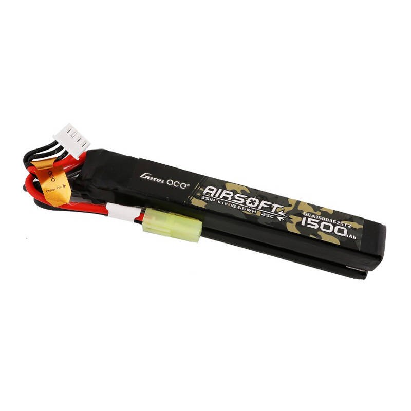 Gens ace 25C 1500mAh 3S1P 11.1V Nunchuck 2X Airsoft Gun Lipo baterija su T kištuku