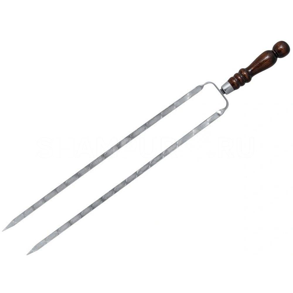 Dvigubas iešmas su medine rankena 45cm