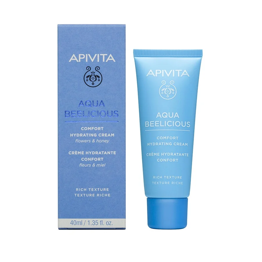 APIVITA AQUA BEELICIOUS COMFORT Veido kremas normaliai ir sausai odai 40 ml