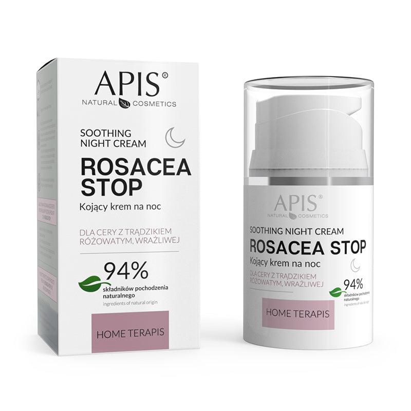 APIS ROSACEA - STOP raminantis naktinis kremas su azelaino rūgštimi ir Agascalm™, 50 ml