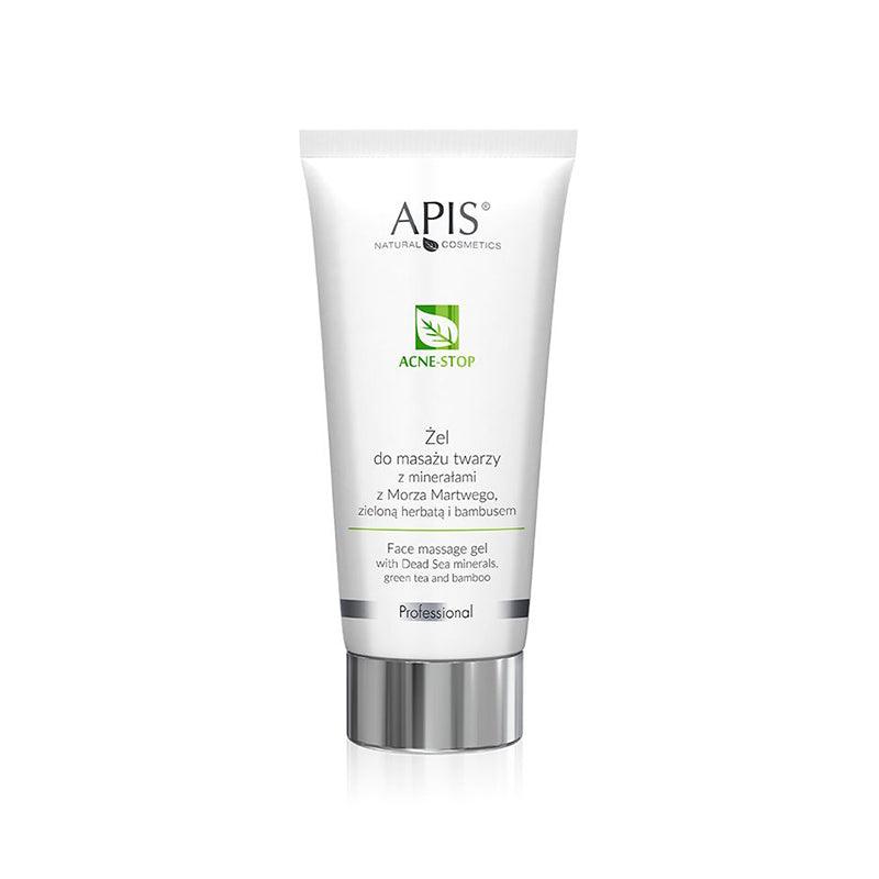 APIS ACNE STOP glotninamasis gelis veido masažui riebiai odai su mineralais iš Negyvosios jūros, žaliąja arbata ir bambuku, 200 ml