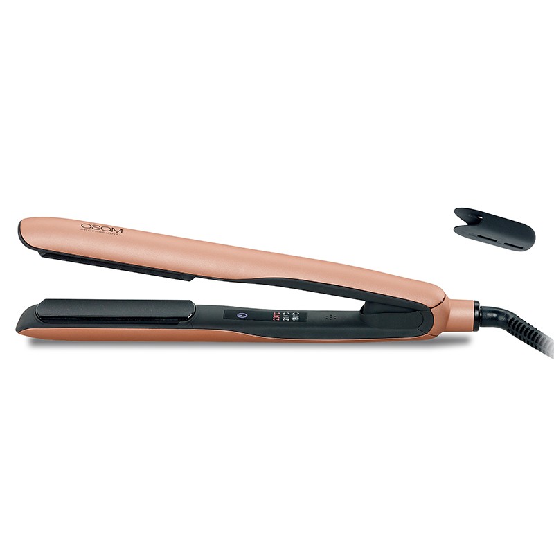 Plaukų tiesintuvas OSOM Professional Rose Gold Digital Hair Straightener, su juodomis keramikinėmis plokštelėmis, OSOMV11ST.