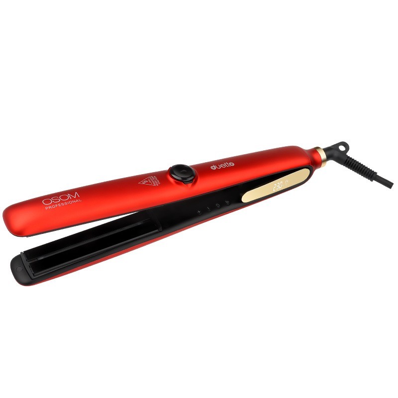 Plaukų tiesintuvas OSOM Professional Duetto Automatic Steam & Infrared Hair Straightener Red OSOMP089RED, su garų ir infraredo funkcijomis, raudonos spalvos
