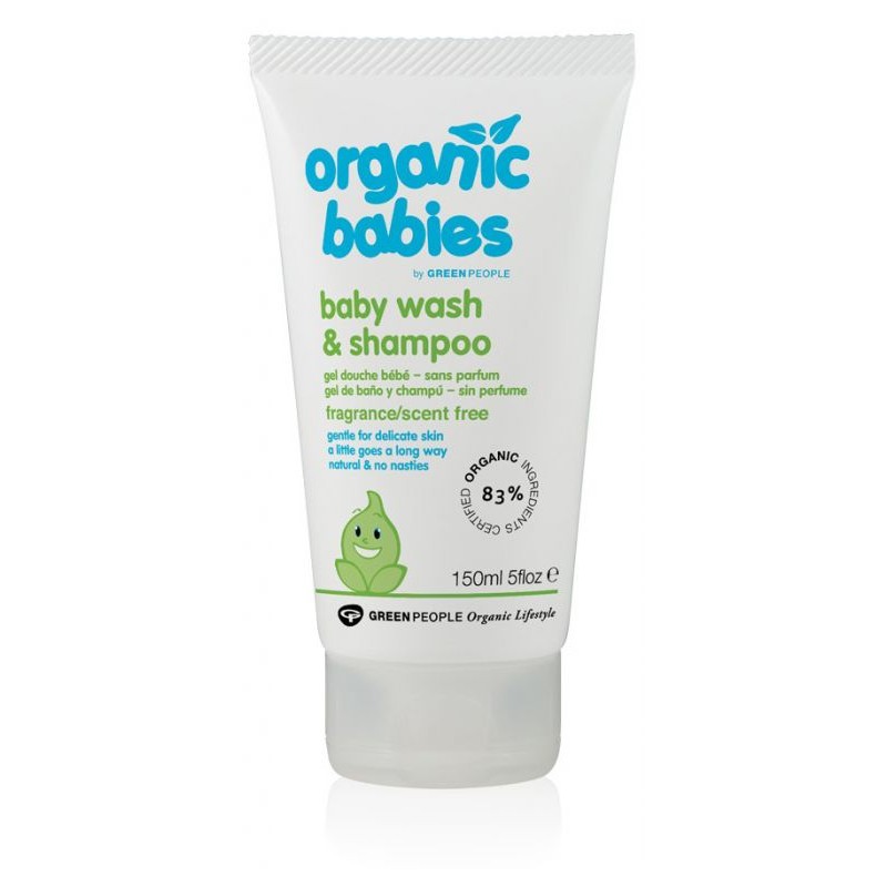 Bekvapis prausiklis ir šampūnas kūdikiams GREEN PEOPLE, 150 ml