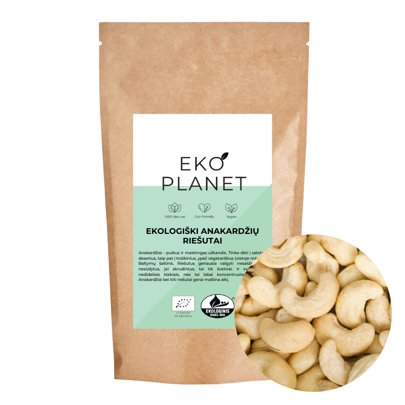 Ekologiški anakardžių riešutai EKO PLANET, 250 g