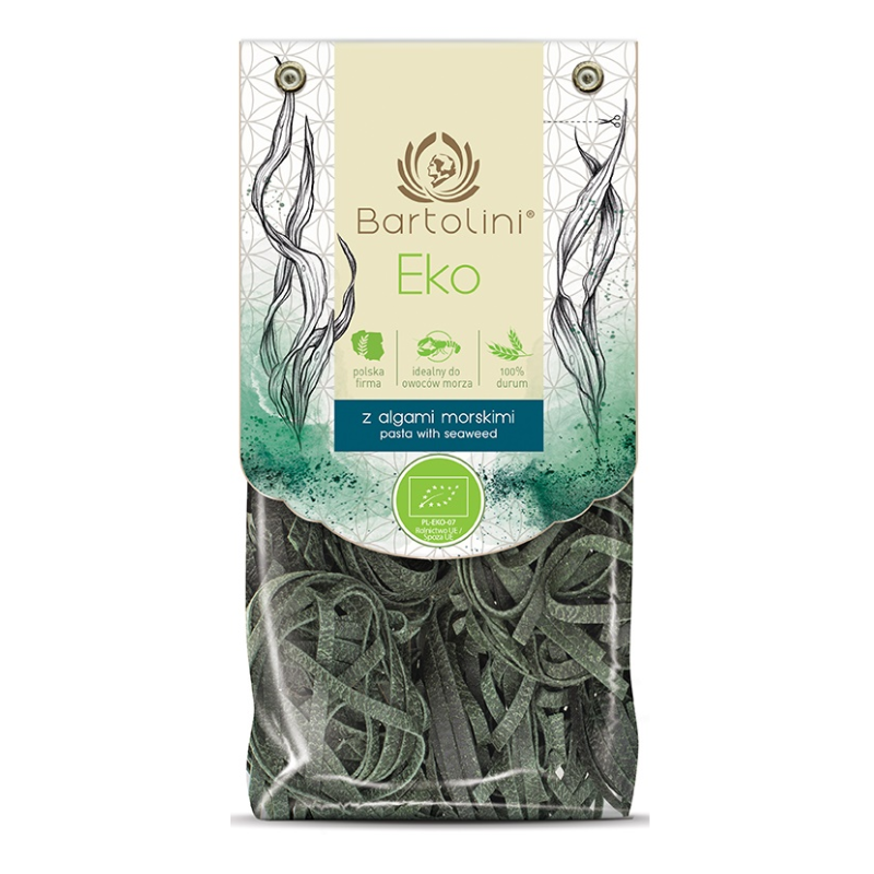 Ekologiški  makaronai su jūros dumbliais Tagliatelle BARTOLINI, 250g