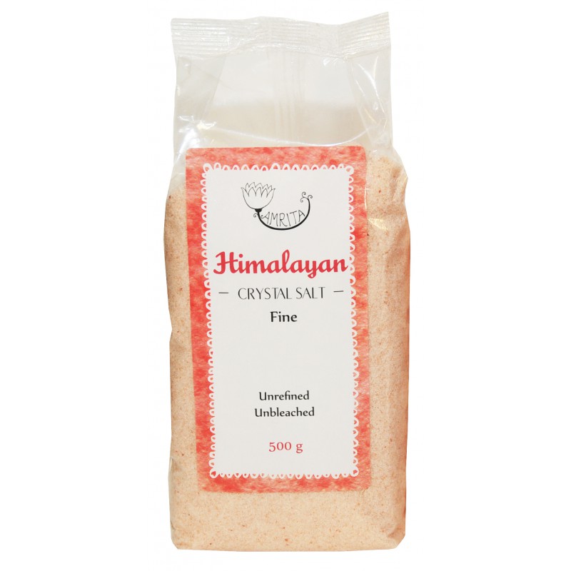 Smulki Himalajų rožinė druska AMRITA, 500 g