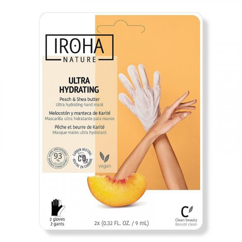 IROHA Regenerating Peach Hand & Nail Gloves Maitinanti kaukė rankoms su persikais, 1 vnt.