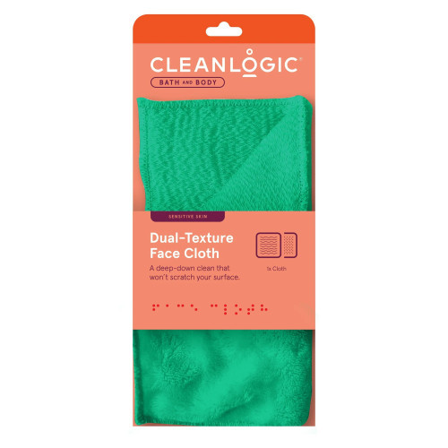 Cleanlogic Sensitive Skin Dual-Texture Face Cloth Veido šluostė, Emerald