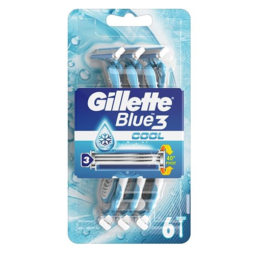 Vienkartiniai skustuvai GILLETTE BLUE3 COOL, 6 vnt.