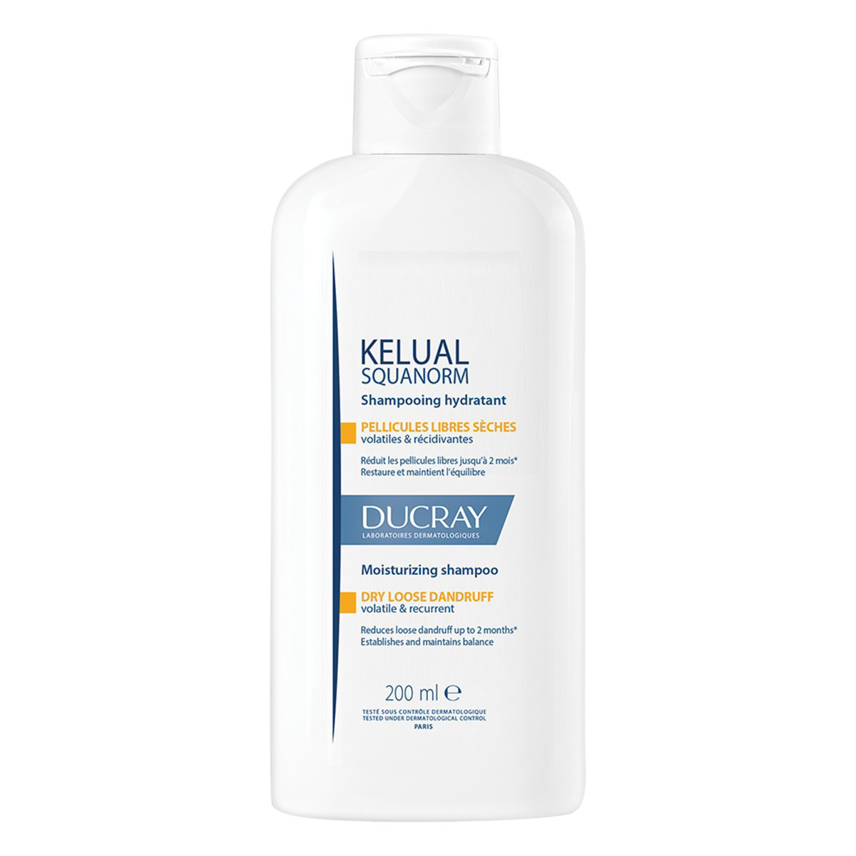 DUCRAY KELUAL SQUANORM, šampūnas sausai pleiskanojančiai galvos odai, 200ml