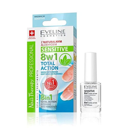 Nagų gaiviklis EVELINE 8IN1 SENSITIVE, 12 ml