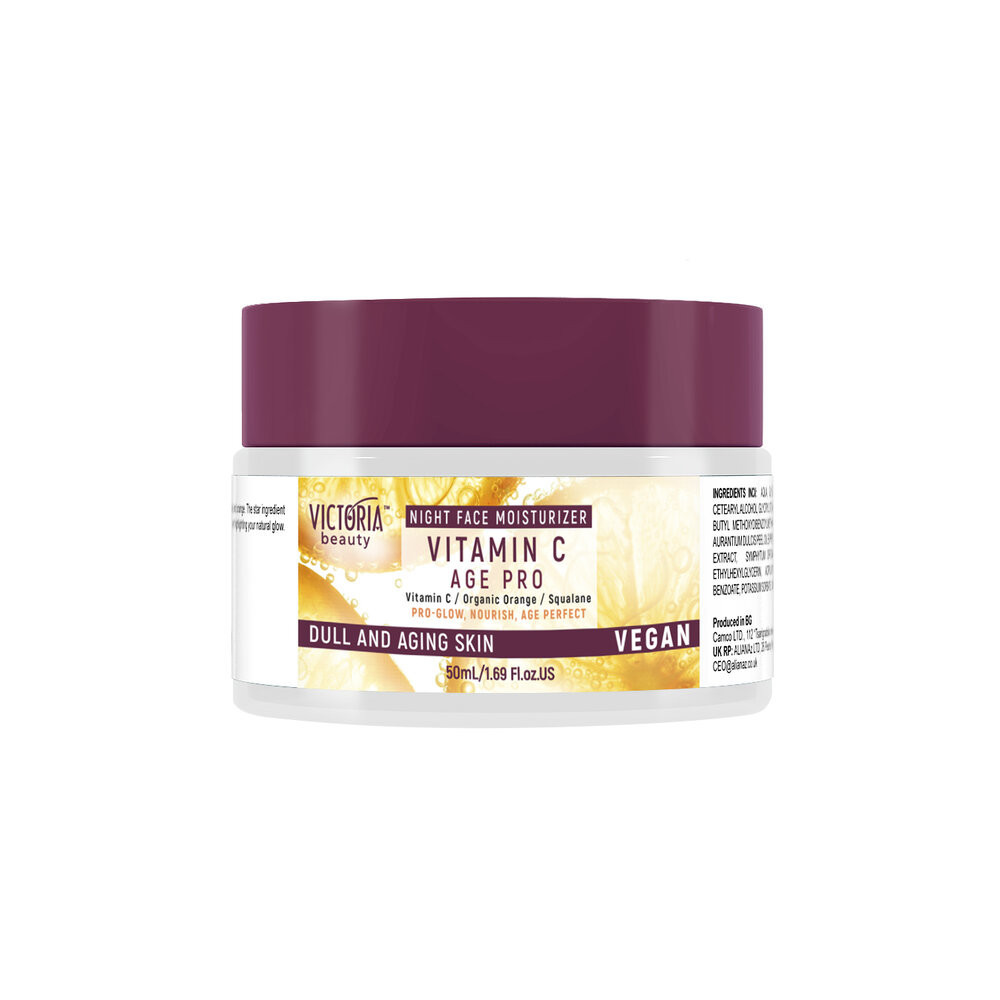 Victoria Beauty naktinis veido kremas brandžiai odai su vitaminu C, 50 ml