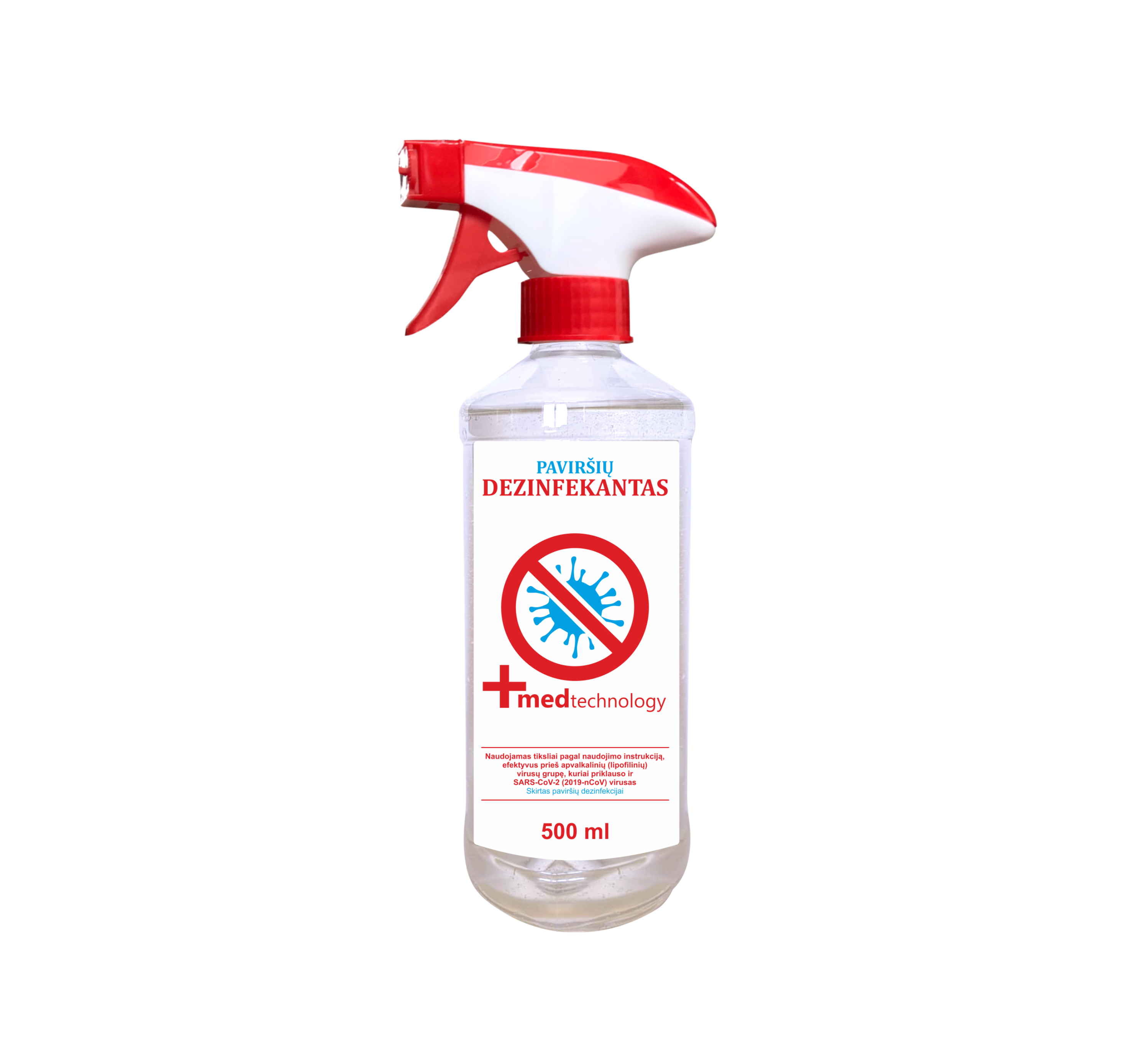 Paviršių dezinfekantas +MEDtechnology, 500 ml (atitinka higienos reikalavimus)