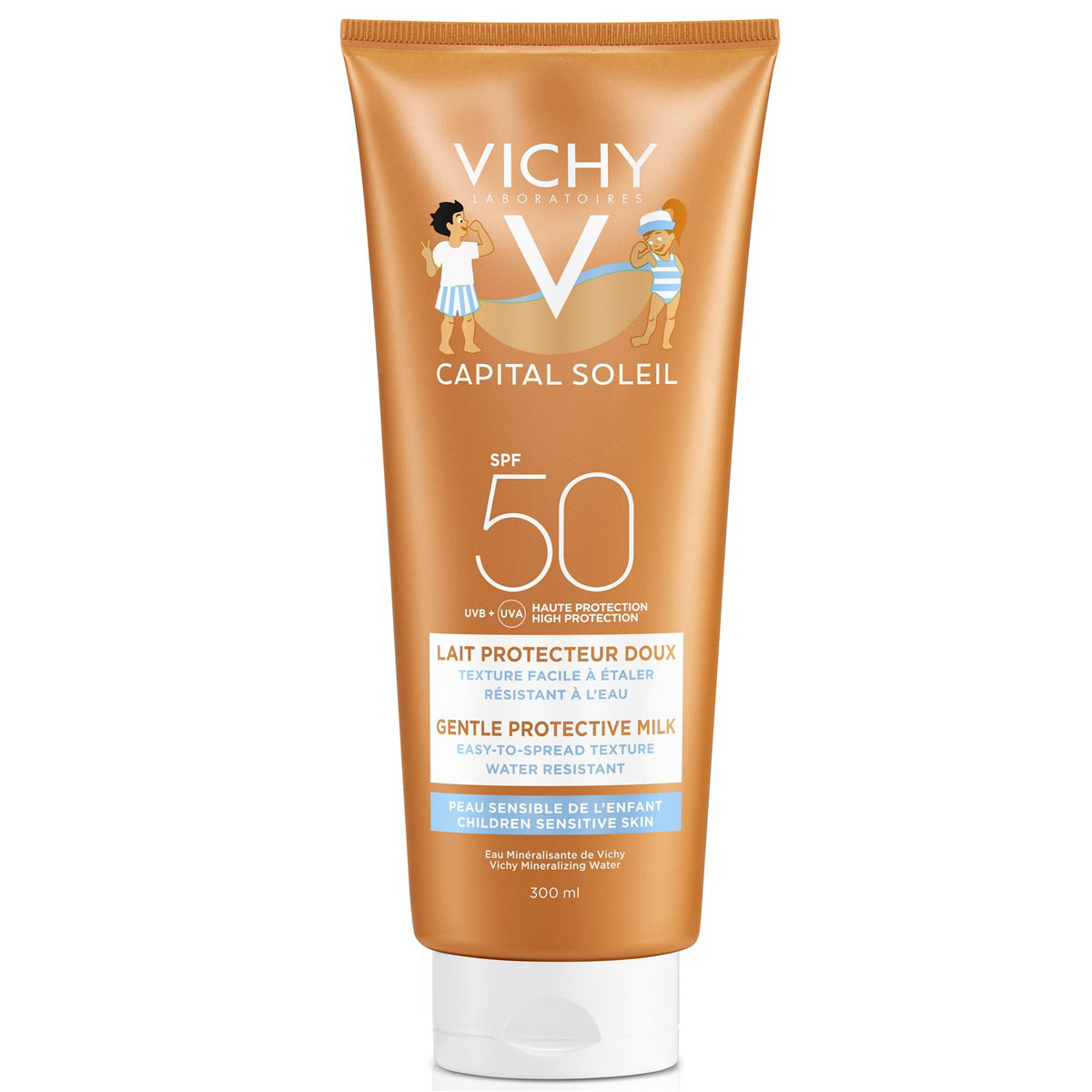 VICHY CAPITAL SOLEIL, švelnus apsauginis pienelis vaikams, SPF 50+, 300ml