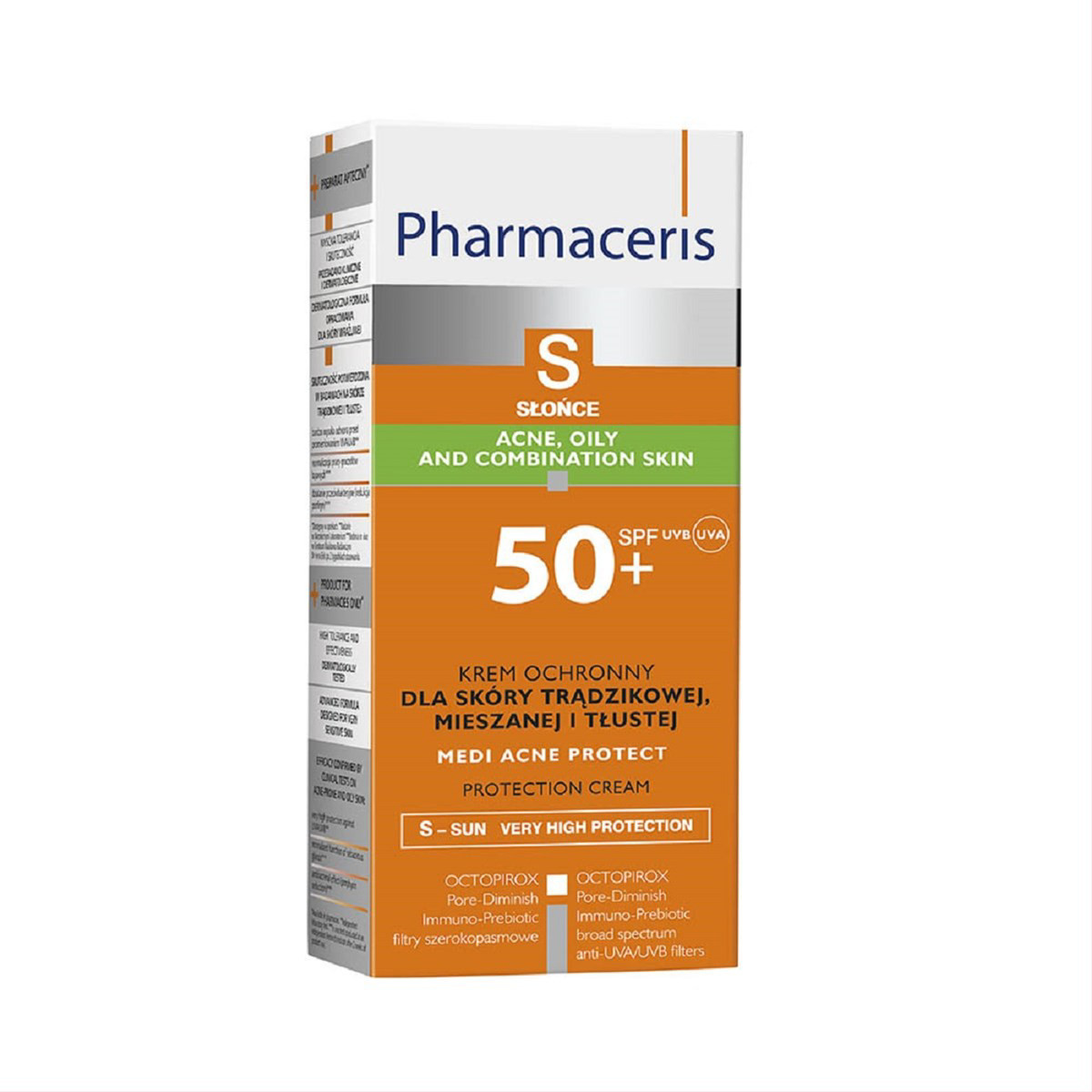 PHARMACERIS S MEDI ACNE PR., apsauginis veido kremas, SPF50+, 50 ml
