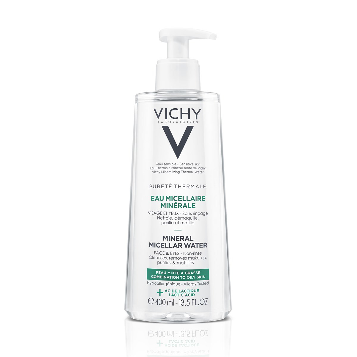 VICHY PURETE THERMALE, micelinis vanduo mišriai ir riebiai odai, 400 ml