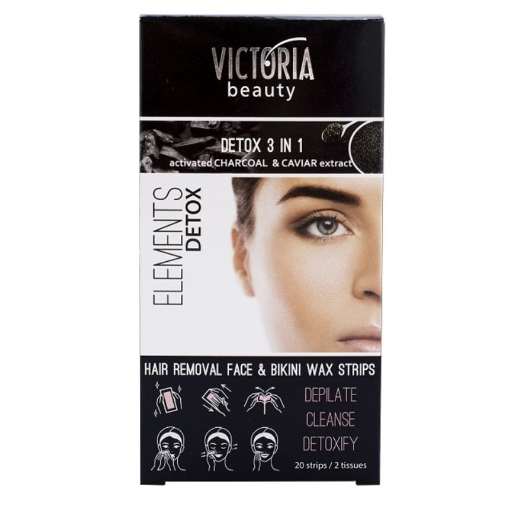 Victoria Beauty depiliacinės vaško juostelės veidui ir bikini zonai, jautriai odai, 20vnt