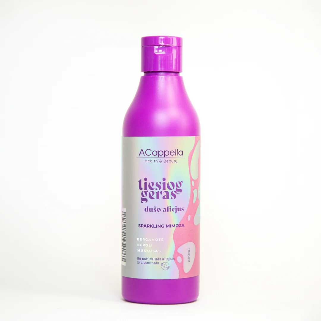 ACappella TIESIOG GERAS dušo aliejus, SPARKLING MIMOZA, 250 ml