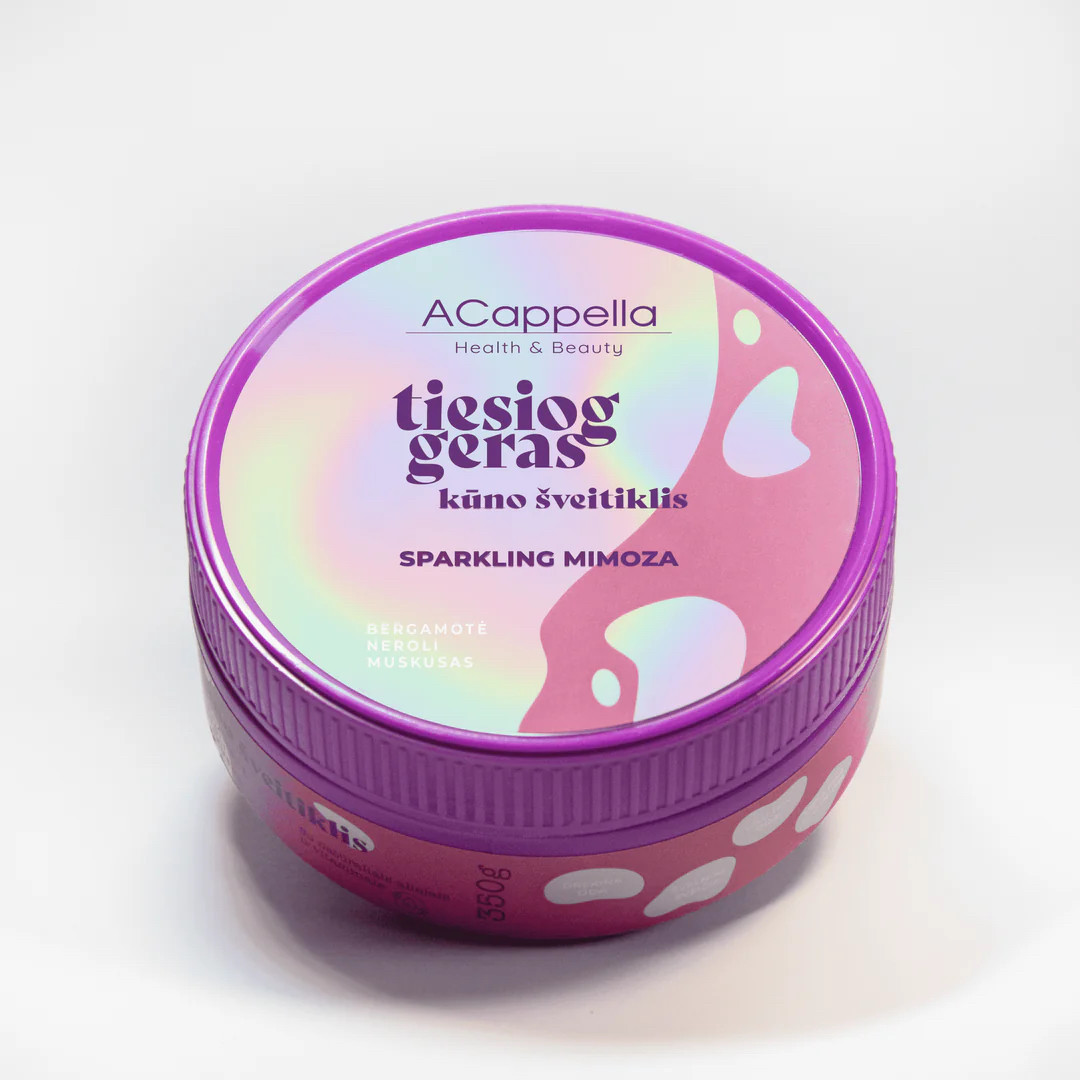 ACappella TIESIOG GERAS kūno šveitiklis, SPARKLING MIMOZA, 350 g