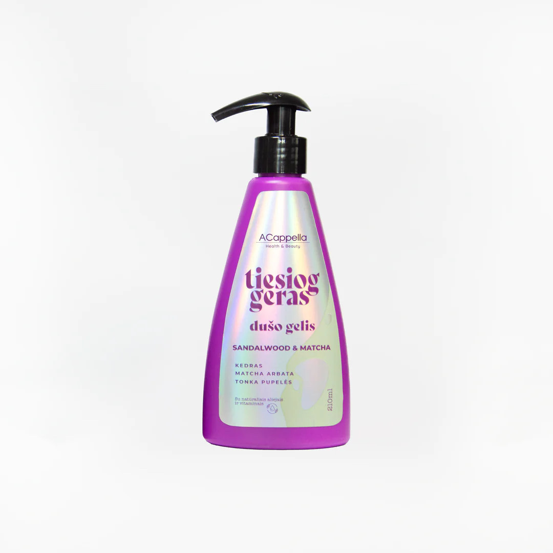 ACappella TIESIOG GERAS dušo gelis, SANDALWOOD & MATCHA, 210 ml