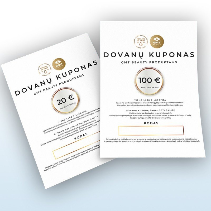 Dovanų kuponai 20, 50, 70, 100 EUR