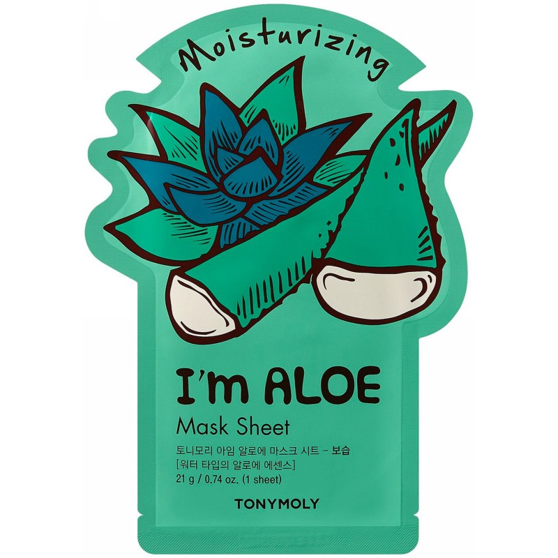 TONYMOLY Veido kaukė I´m Aloe Mask Sheet SS05036100, drėkinanti, 21 g