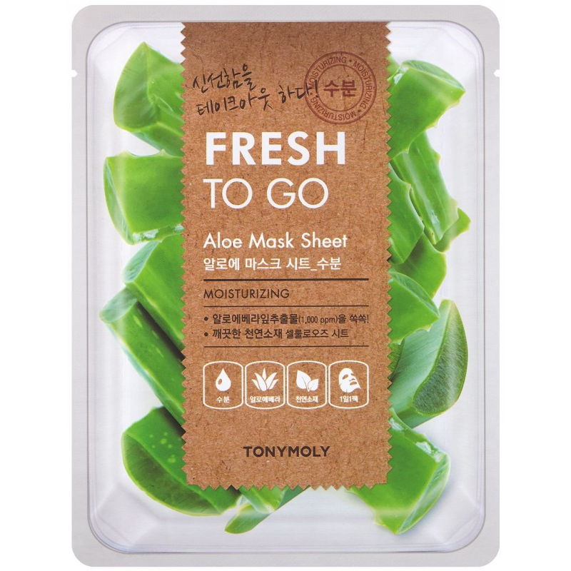 TONYMOLY Veido kaukė Fresh To Go Aloe Mask Sheet TM00002356, drėkinanti