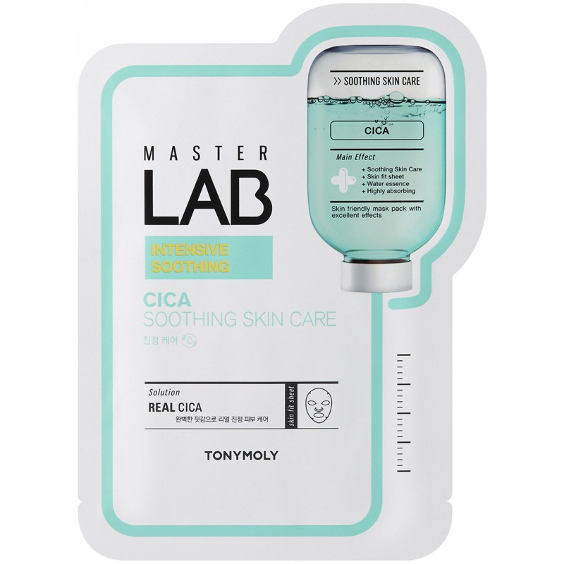 TONYMOLY Veido kaukė Master Lab Sheet Mask Cica TM00005977, raminanti, 19 g