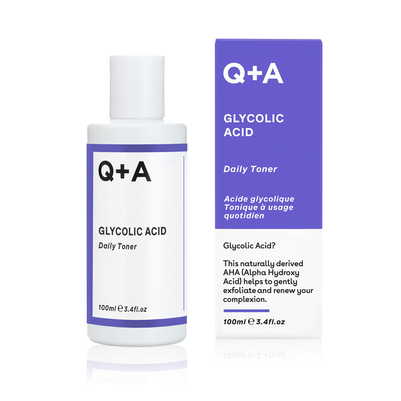 Q+A GLYCOLIC ACID DAILY TONER, veido tonikas su glikolio rūgštimi, 100ml