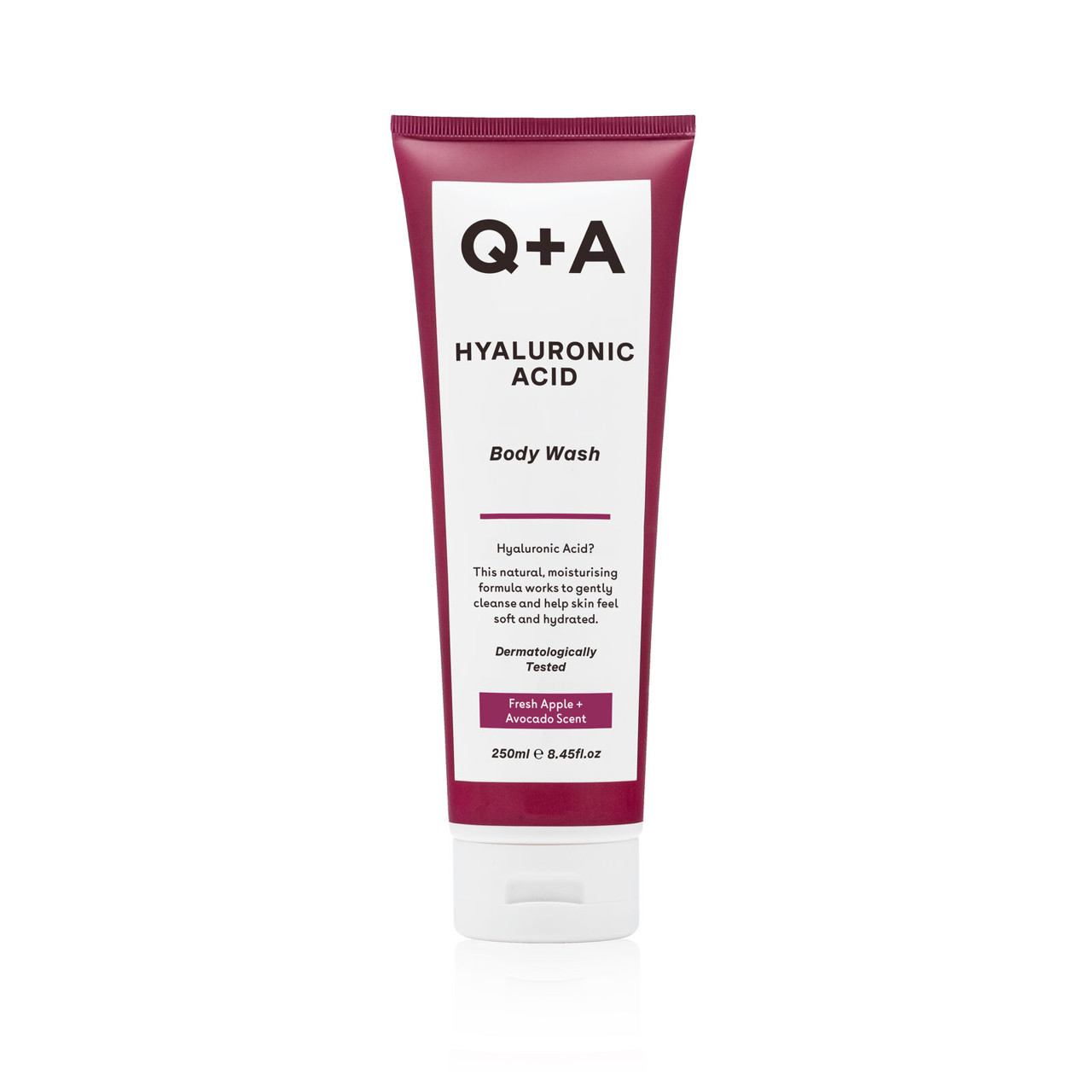 Q+A HYALURONIC BODY WASH, kūno prausiklis su hialurono rūgštimi, 250ml