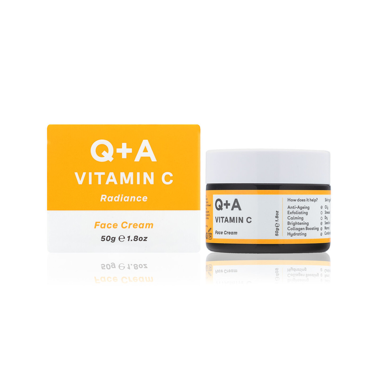 Q+A VITAMIN C RADIANCE FACE CREAM, veido kremas su vitaminu C, 50g