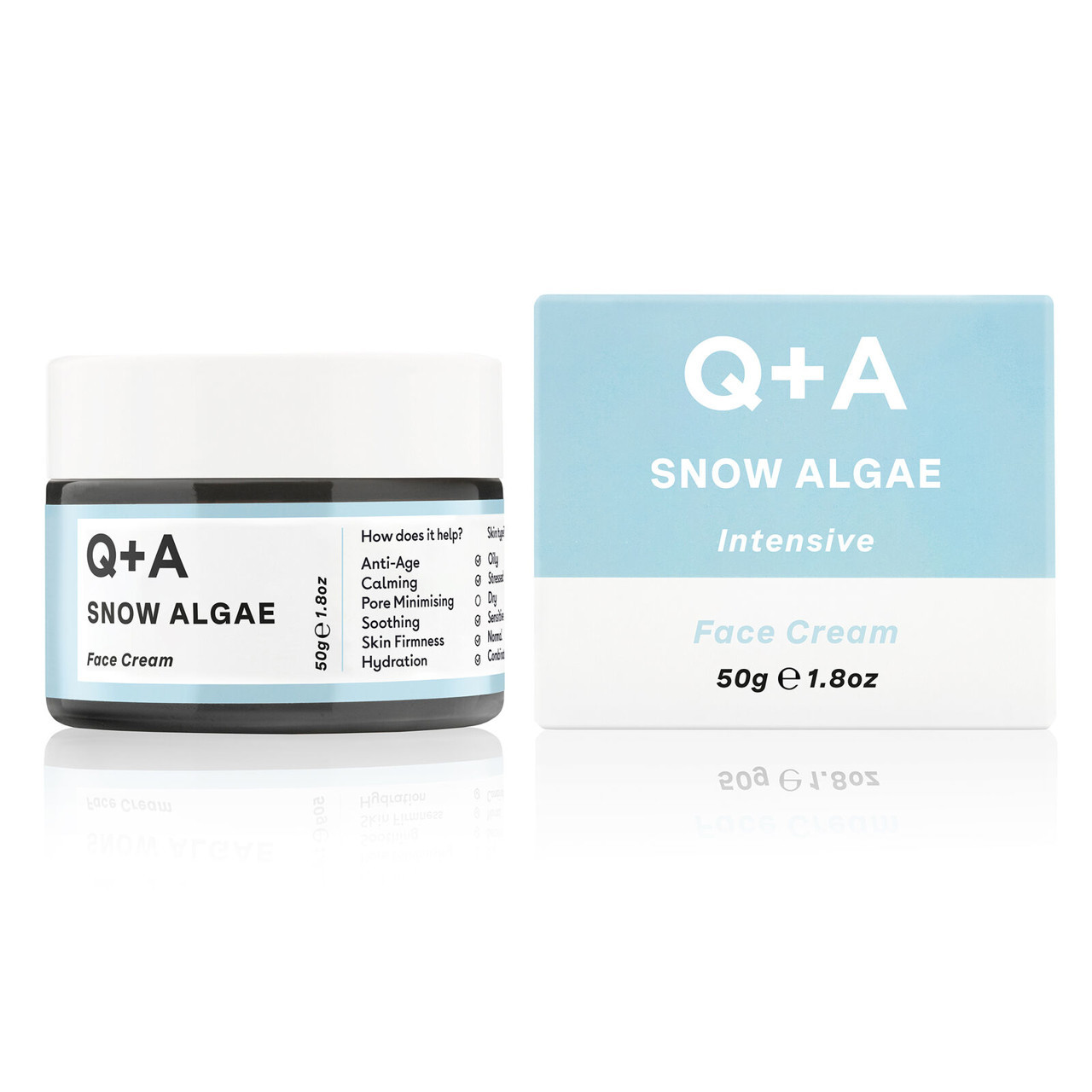 Q+A SNOW ALGAE INTENSIVE FACE CREAM, intensyviai maitinantis veido kremas, 50g