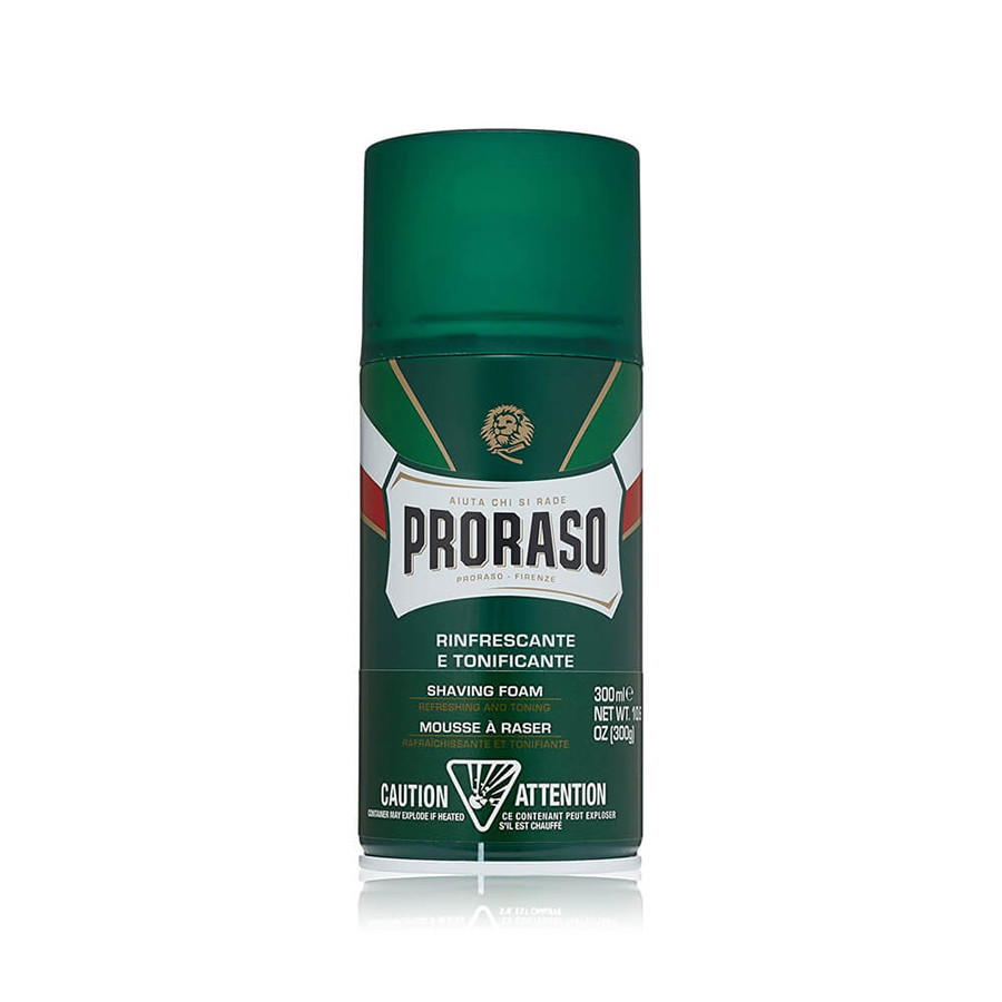 PRORASO GREEN SHAVING FOAM, gaivinančios skutimosi putos, 300ml