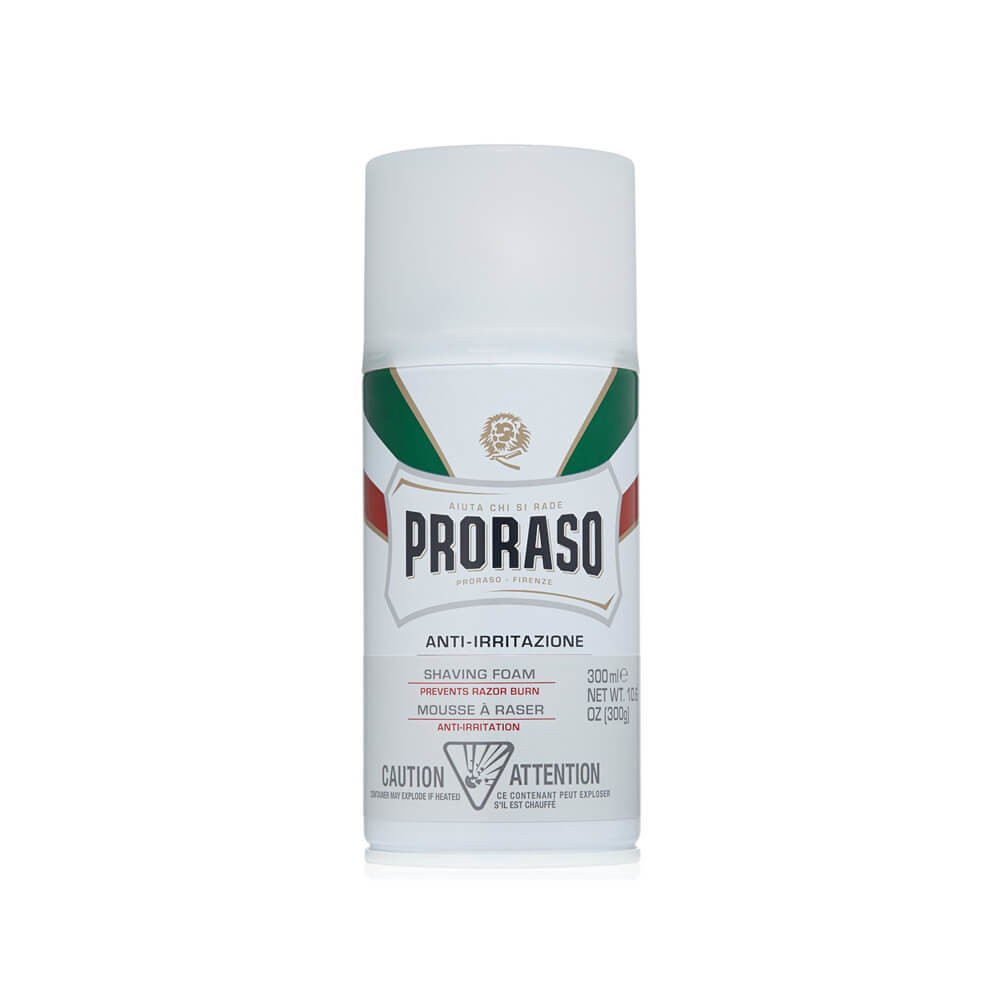 PRORASO WHITE SHAVING FOAM, skutimosi putos jautriai odai, 300ml