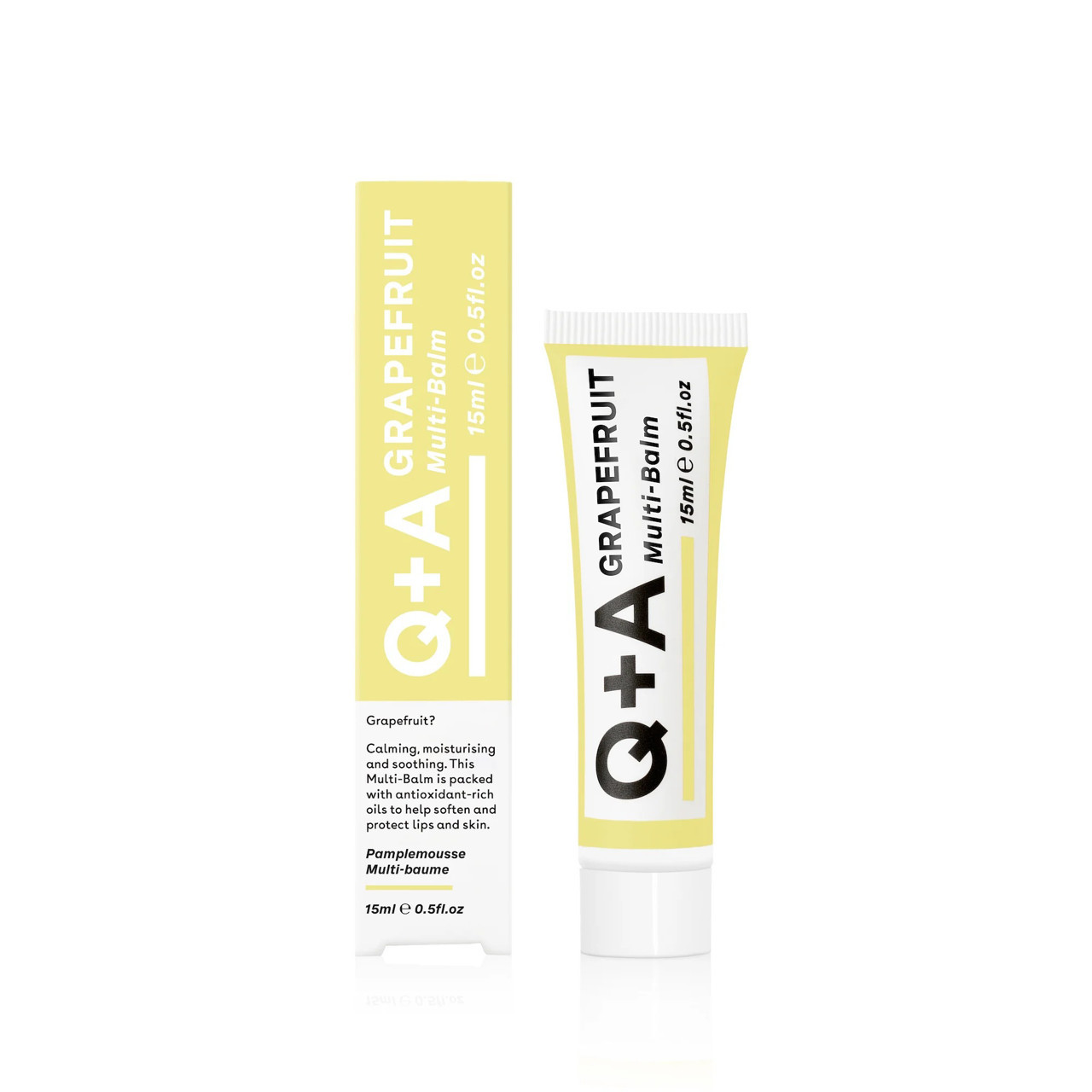 Q+A GRAPEFRUIT MULTI-BALM, daugiafunkcis odos priežiūros balzamas, 15ml