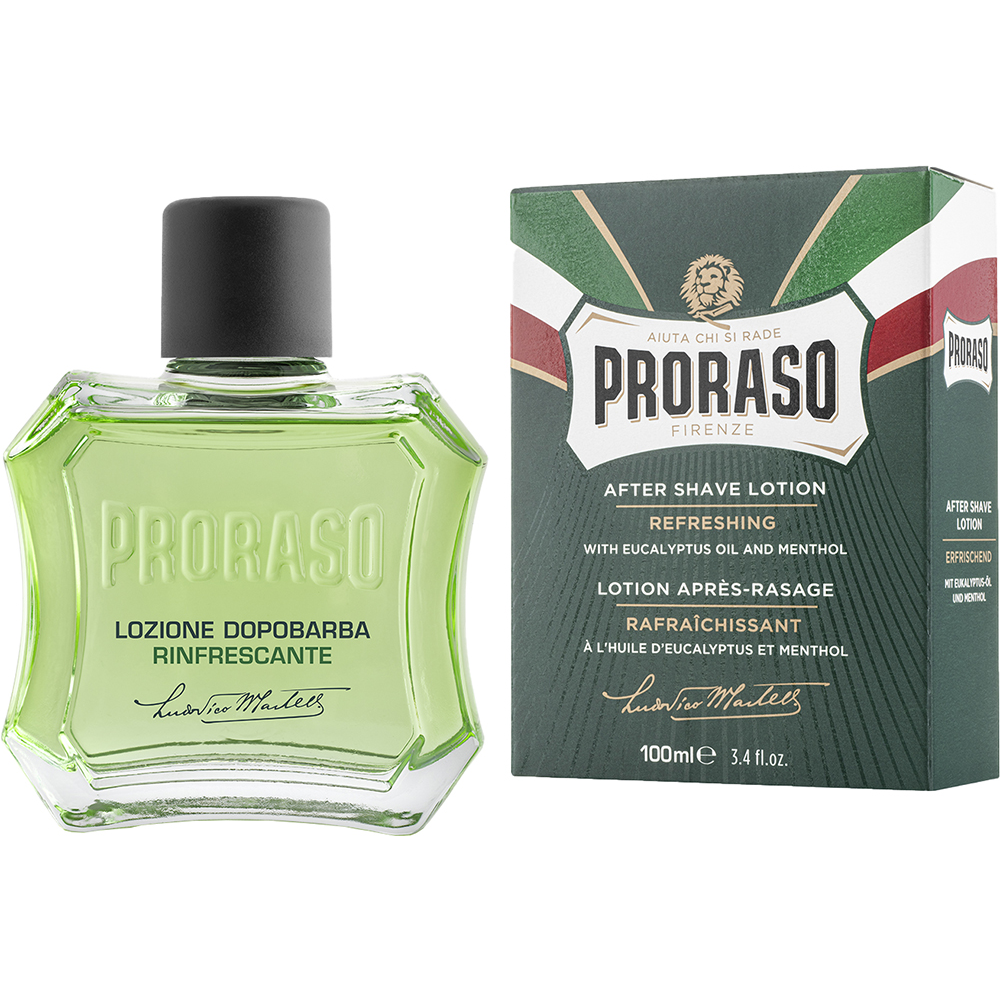 PRORASO GREEN AFTER SHAVE LOTION, gaivinantis losjonas po skutimosi, 100ml